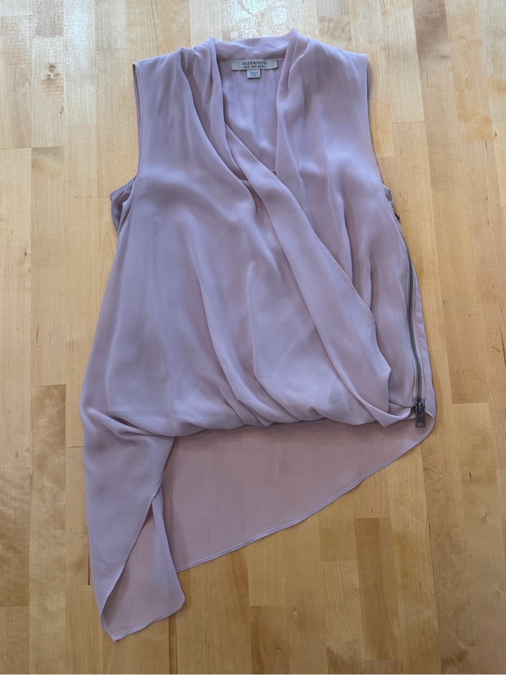 All Saints Abi Draped Sleeveless Dress in Lilac